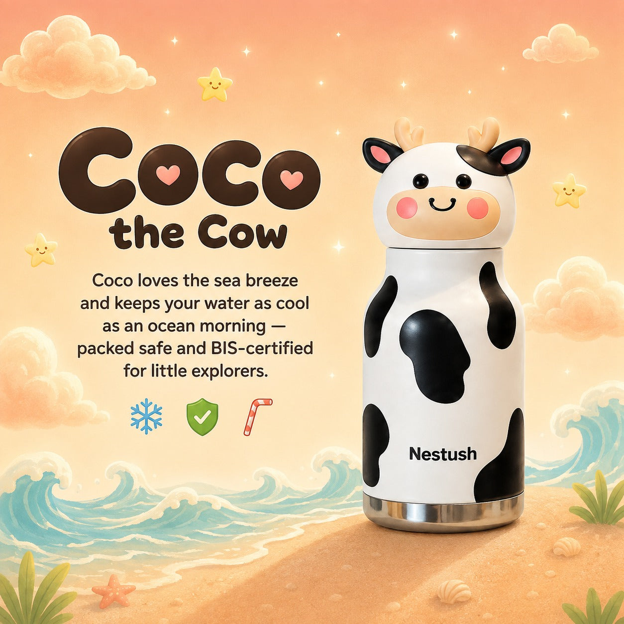 Nestush The Nest Crew — Insulated Character Water Bottle for Kids