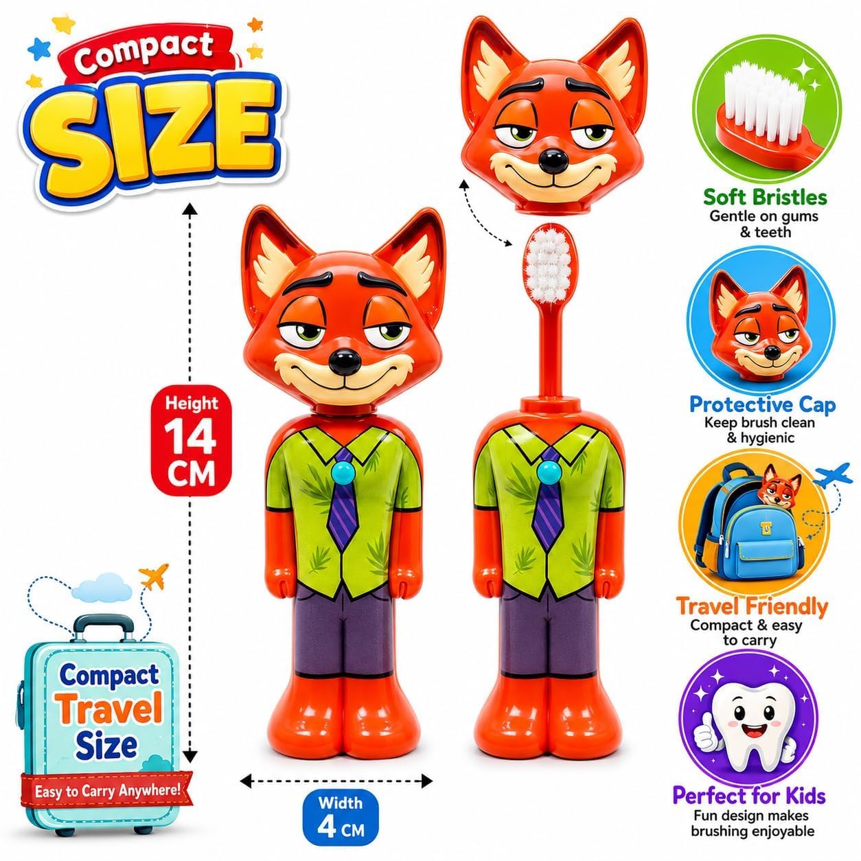 5. NestPop pop-up character kids toothbrush with penguin design, soft bristles, BPA-free