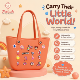 NestVibe Big by Nestush — Large Silicone Jelly Crocs Tote Bag with Attachable Charms, Spacious, Trendy & Waterproof