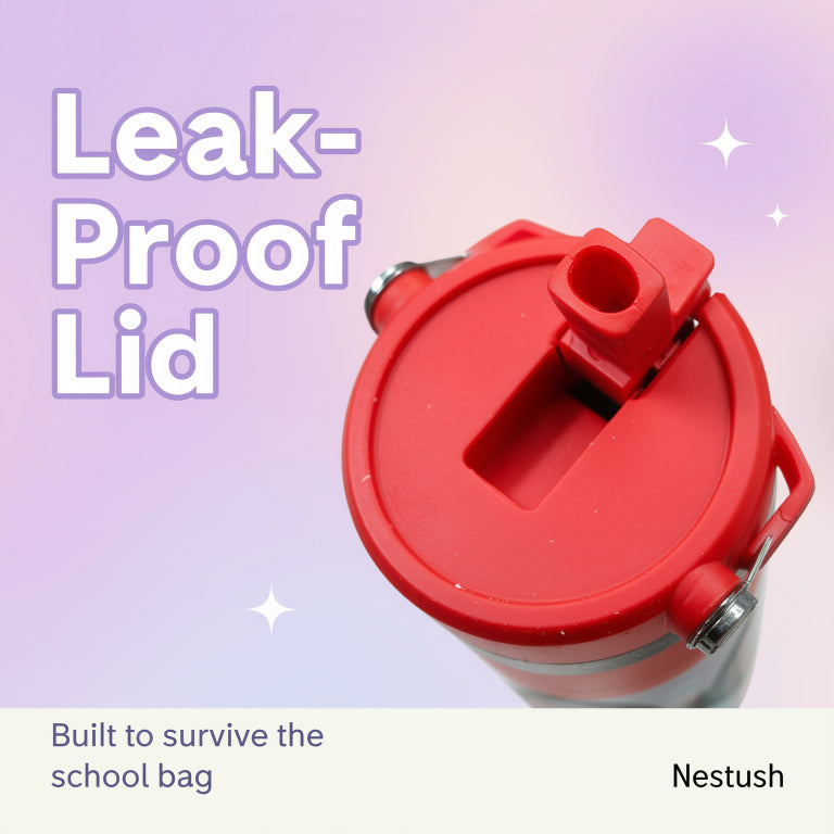 NestMickey insulated tumbler leak-proof flip lid close-up