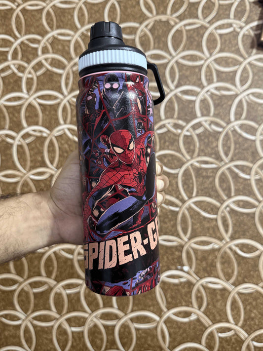 Nestspidy 800ML insulated SUS316 steel water bottle in Amazing Spidy design