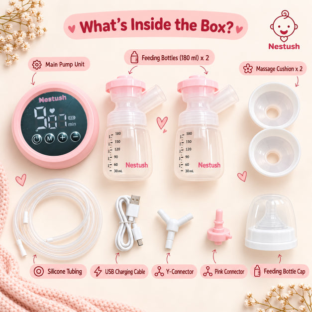 Nestush NestFlow breast pump unboxing with all included accessories