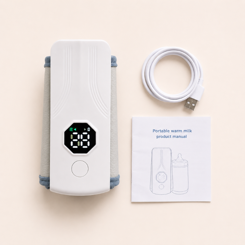 Nestush bottle warmer with USB-C cable and user manual — complete set
