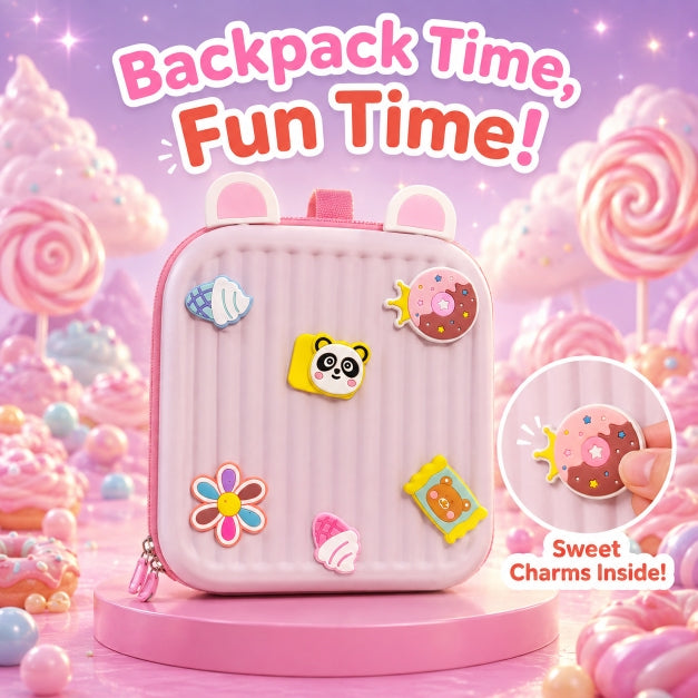 NestCharm by Nestush — Kids Mini DIY Crocs Backpack with Interchangeable Charms, Waterproof & Kawaii Style