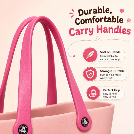 NestVibe Big silicone tote bag with durable comfortable carry handles